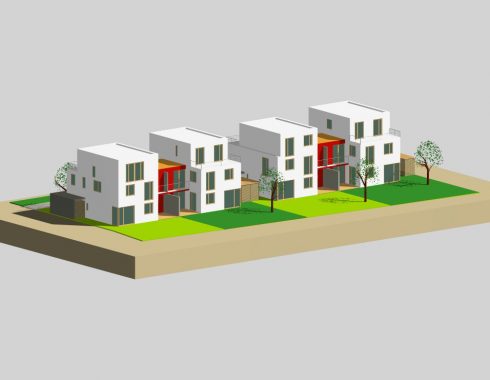 Vorentwurf für 2 Doppelhäuser -3D Skizze